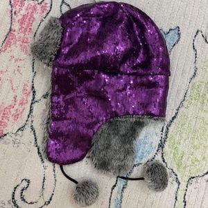 Girl's Sequin Trapper Hat